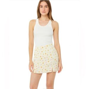 Floral Mini Skirt with Yellow, Orange and Purple Flowers